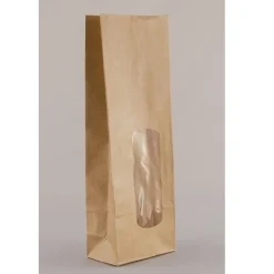 Blokbodemzak Papier Kraft 70 + 40 x 200mm 50st.