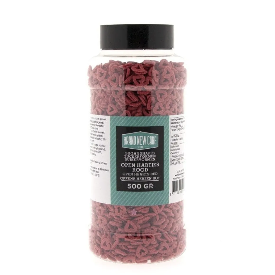 BrandNewCake Confetti Open Hartjes Rood 500gr.