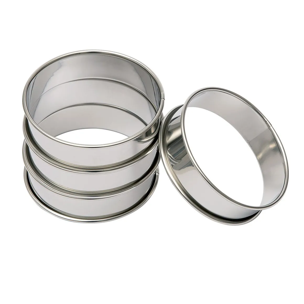 BrandNewCake Flan/Cake Ringen RVS Ø8cm Set/4