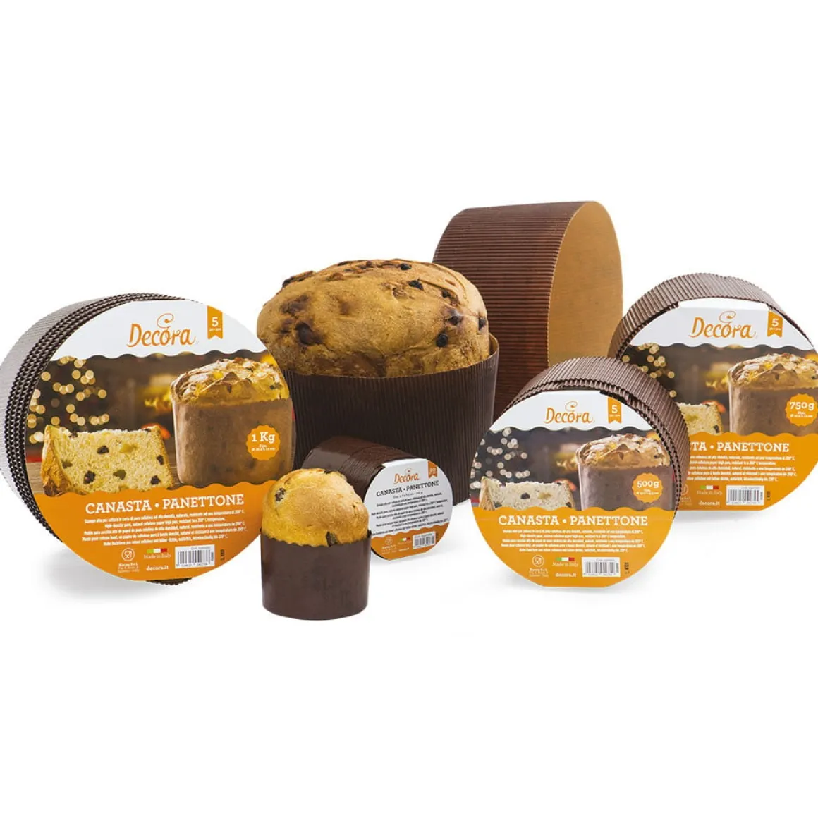 Canasta/Panettone Bakvorm Ø13x9,5(h) cm 5 stuks