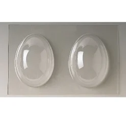 Chocolade Holvorm Pasen Half-Ei Glad (2x) 11x8x4cm.