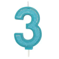 Culpitt Cijferkaars #3 Blauw met Glitter