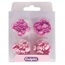 Culpitt Suikerdecoratie Bloempjes roze Ø6mm / 100st.