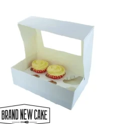 Cupcake Doosje 6 / 12 MINI Wit (incl. tray-venster) 25st.