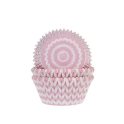 Cupcake Vormpjes HoM Chevron Roze 50x33mm. 50st.**