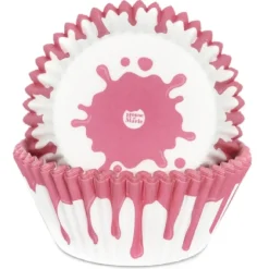 Cupcake Vormpjes HoM Drip Roze 50x33mm. 50st.