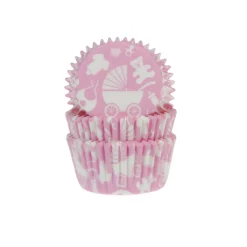 Cupcake Vormpjes HoM Geboorte Roze 50x33mm. 50st.