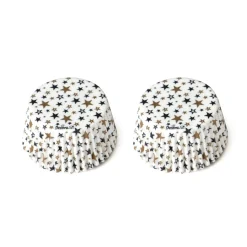 Cupcake Vormpjes Sterren Goud/Zwart Ø50x32(h) mm 36 stuks