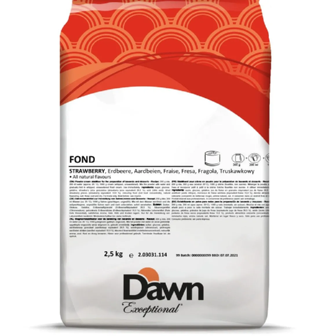 Dawn Fond Aardbei Bavarois 2,5kg