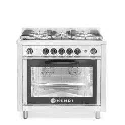 Hendi Gasfornuis - 5 pits met elektrische oven