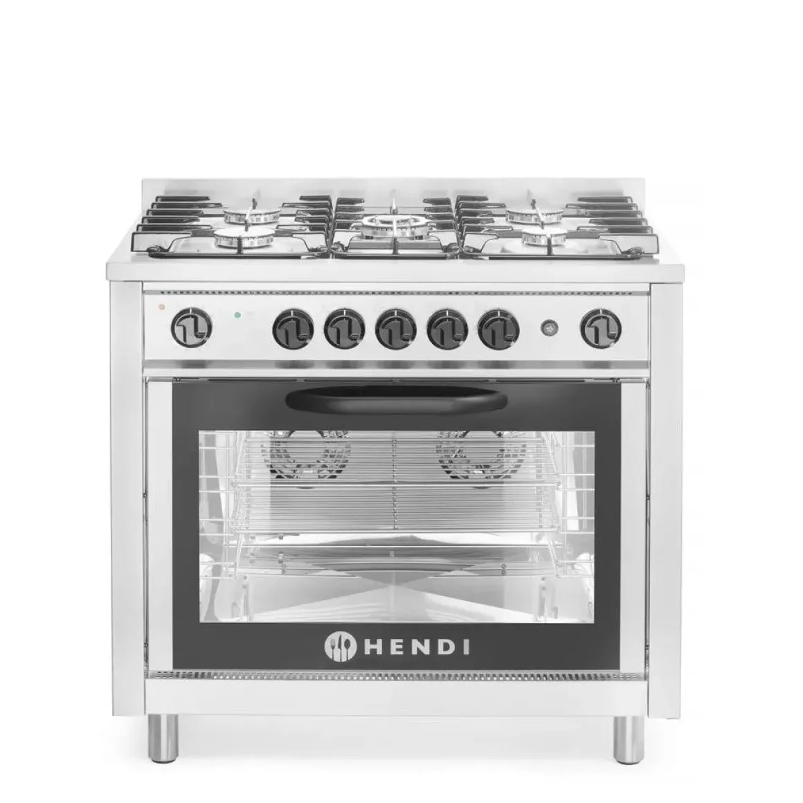 Hendi Gasfornuis - 5 pits met elektrische oven