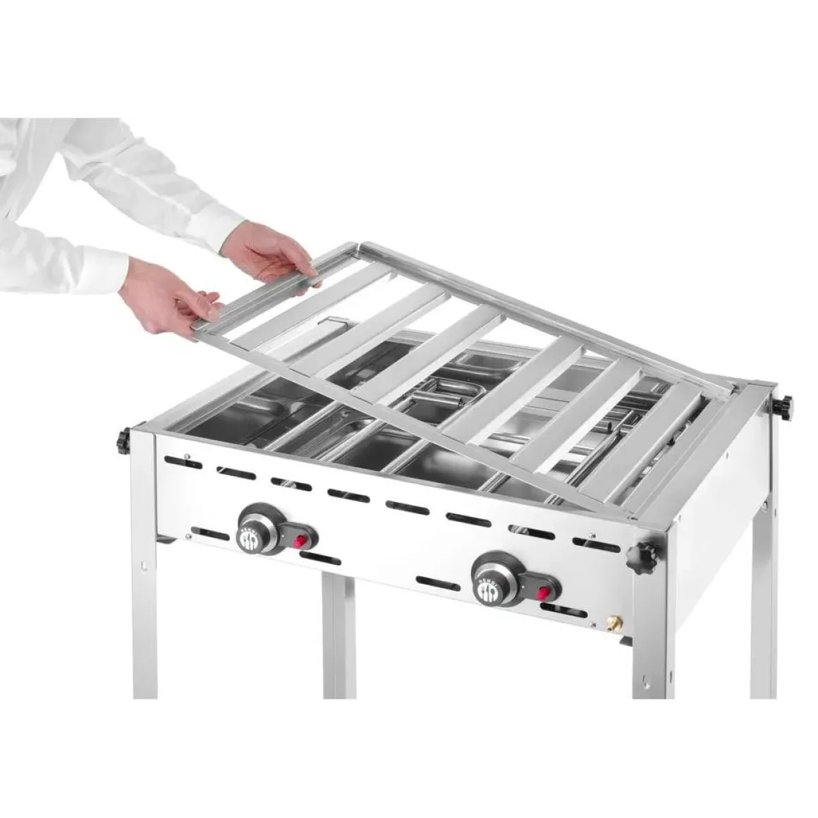 Hendi Green Fire 2 branders incl. bakplaat + GN 1/1 rooster