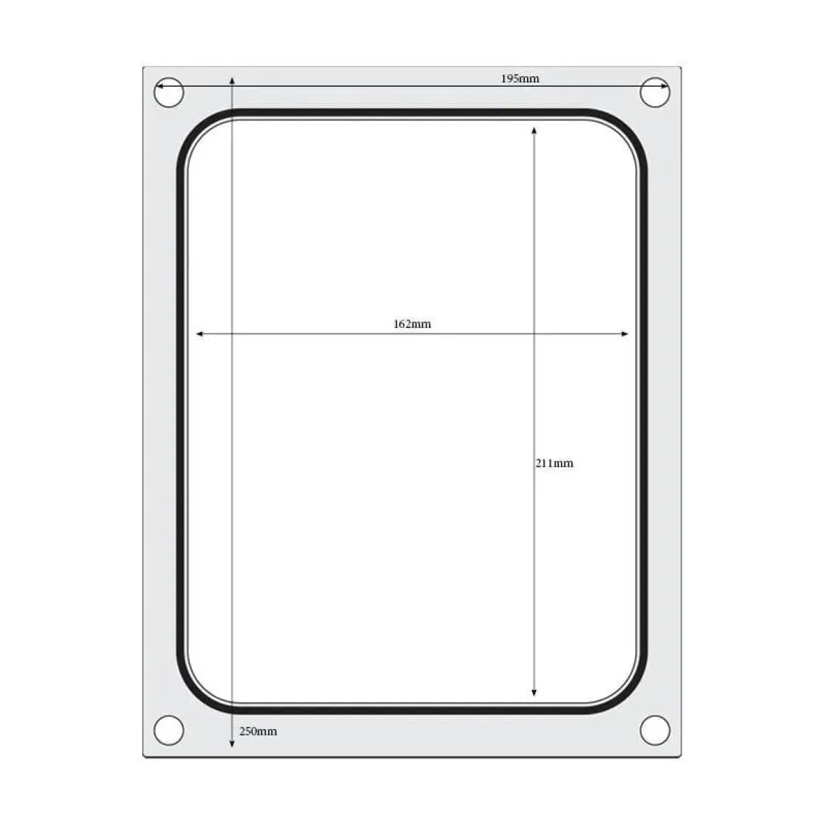 Hendi Traysealer matrix container 227x178 mm