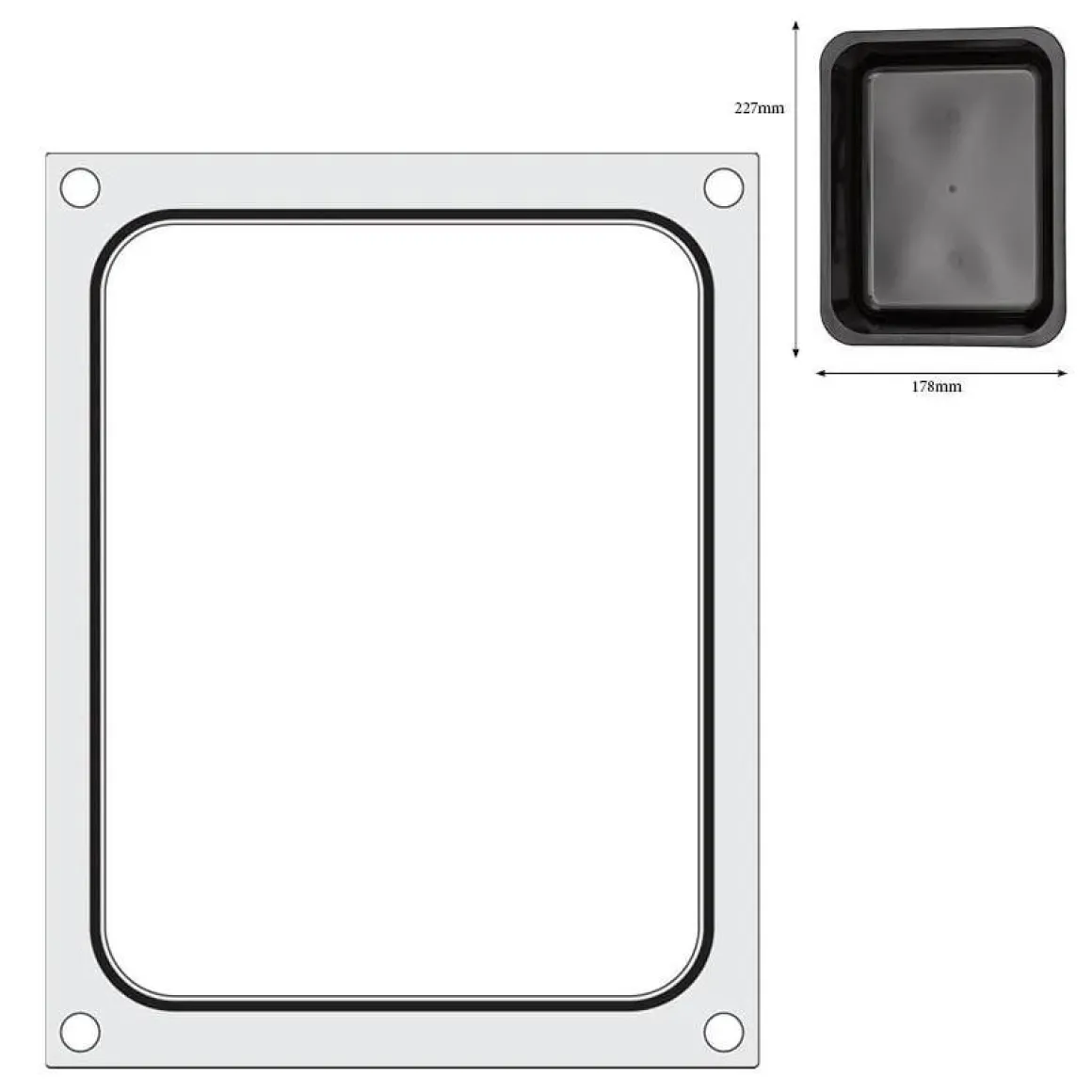 Hendi Traysealer matrix container 227x178 mm