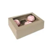 HoM Cupcake Doosje 6 Kraft (incl. tray met venster) 100st.