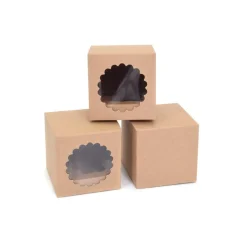 HoM Cupcake Doosje 1 Kraft (incl. tray met venster) 3st.