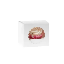 HoM Cupcake Doosje 1 Wit (incl. tray met venster) 3st.