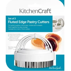 Kitchen Craft Uitsteker Set/3 Rond Gekarteld RVS