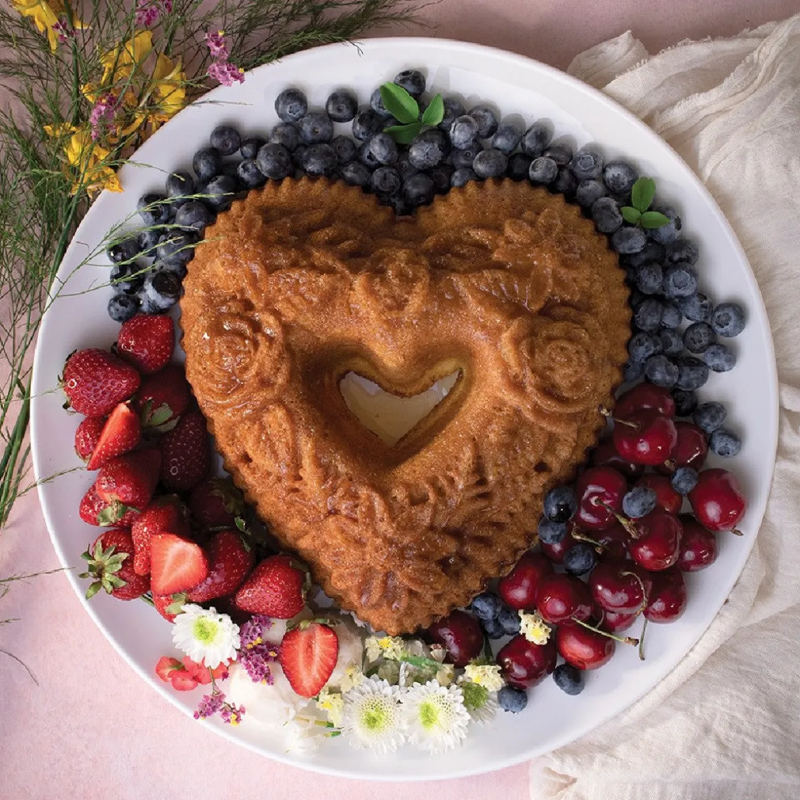 Nordic Ware Floral Heart Tulband Bakvorm