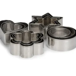 Patisse Uitstekers Rond-Bloem-Hart-Ster RVS 12-delig