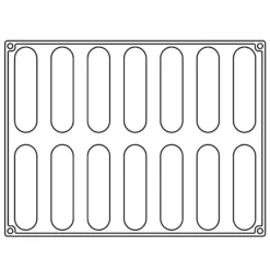 Pavoni Siliconen Vorm Confy Eclair 128x30mm (14) 30x40cm