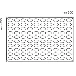 Pavoni Siliconen Vorm Mini Quenelle 42mm (100) 60x40cm