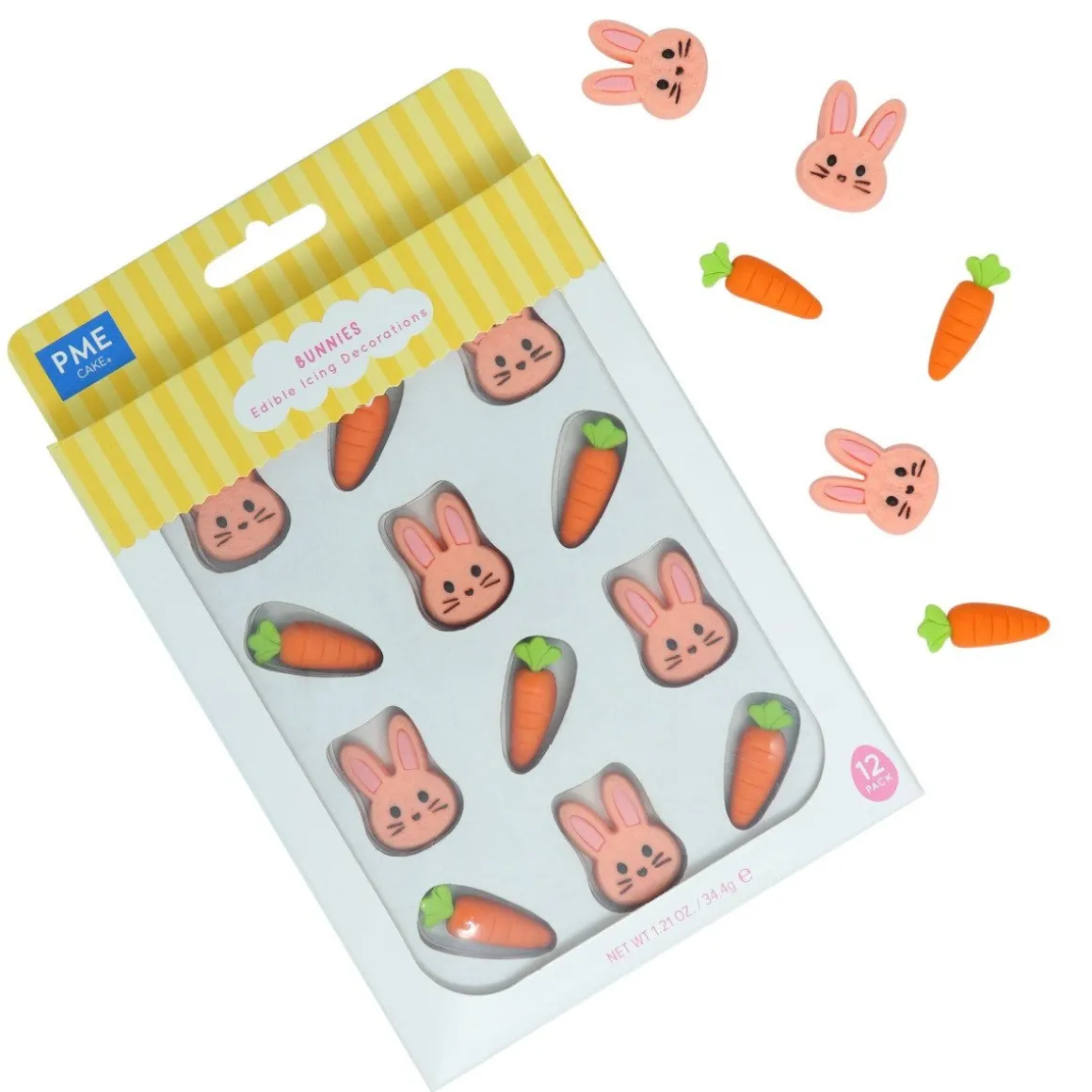 PME Suikerdecoratie Paashaas / Wortel 12st.