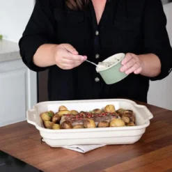 Pyrex Ceramic Creation Ovenschaal Rechthoek Beige 37x28cm**