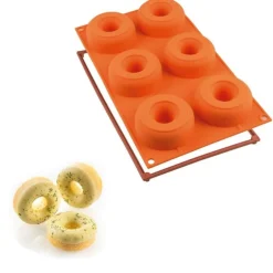 Silikomart Siliconen Bakvorm Donuts (6x) Ø7,5x2,8cm