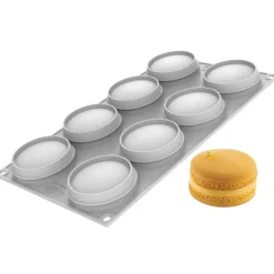Silikomart Siliconen Vorm Macaron (8) Ø6,5cm Set/2