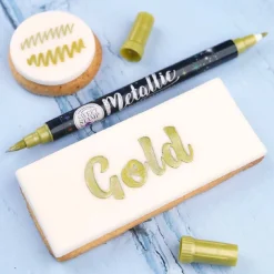 Sweet Stamp Stift Eetbare Inkt Dubbelzijdig Metallic Goud