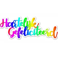 Taartdecoratie Hartelijk Gefeliciteerd 12st.