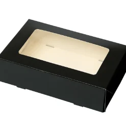 Taartdoos met venster 19x12,5x5cm. Zwart 50st