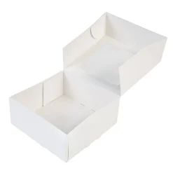 Taartdoos met venster 21x21x9cm. Wit 3st