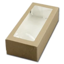 Taartdoos met venster 26x12x7cm. Kraft 50st