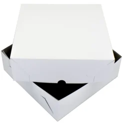 Taartdoos Zwanenhals 30x30x9cm. Wit 10st