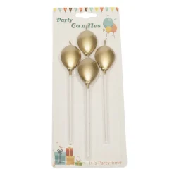 Taartkaarsjes Ballonnen Goud 4st