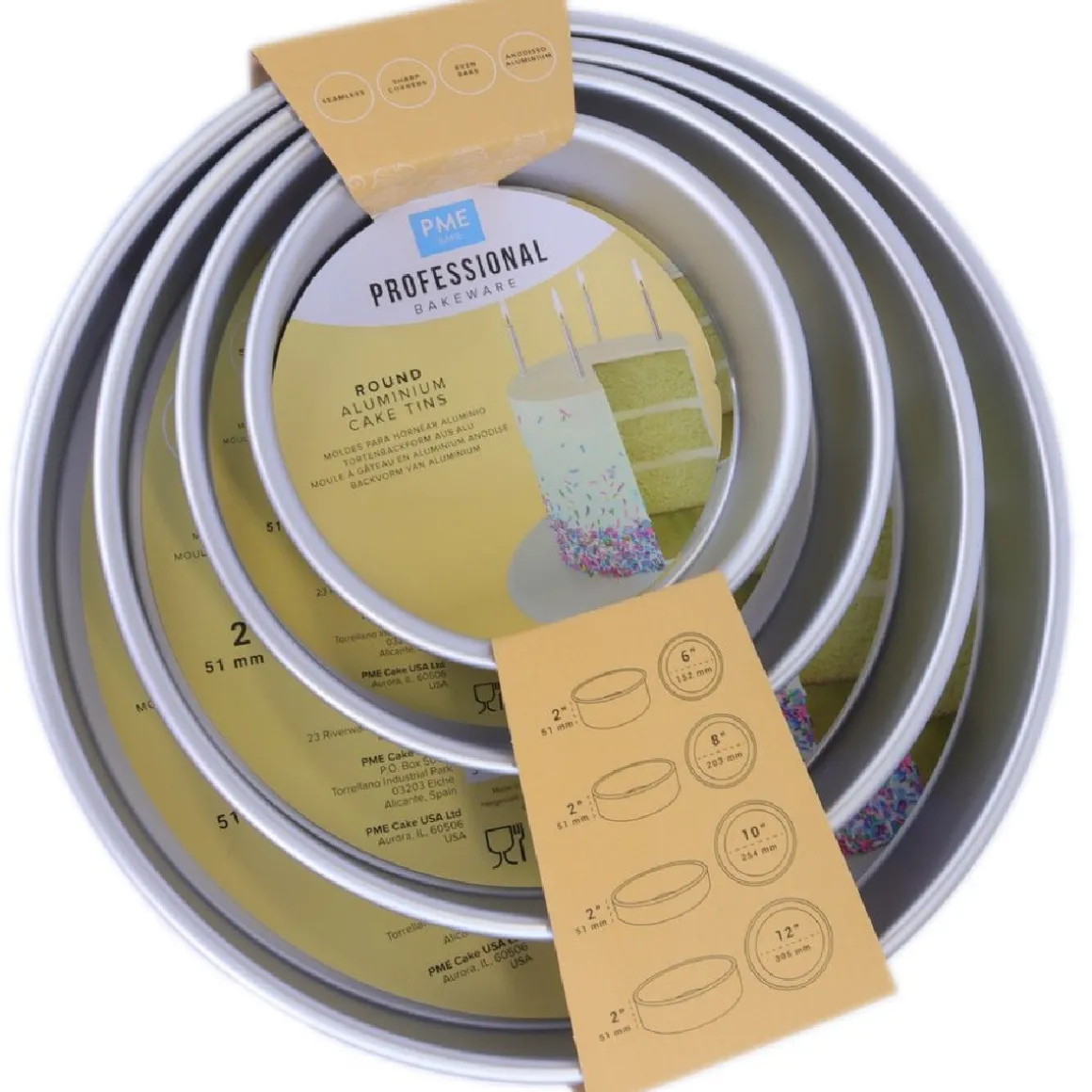 Taartpan PME Rond 5cm(h) Set/4