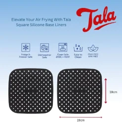 Tala Siliconen Inlegvel Airfryer Vierkant 19x19cm Set/2